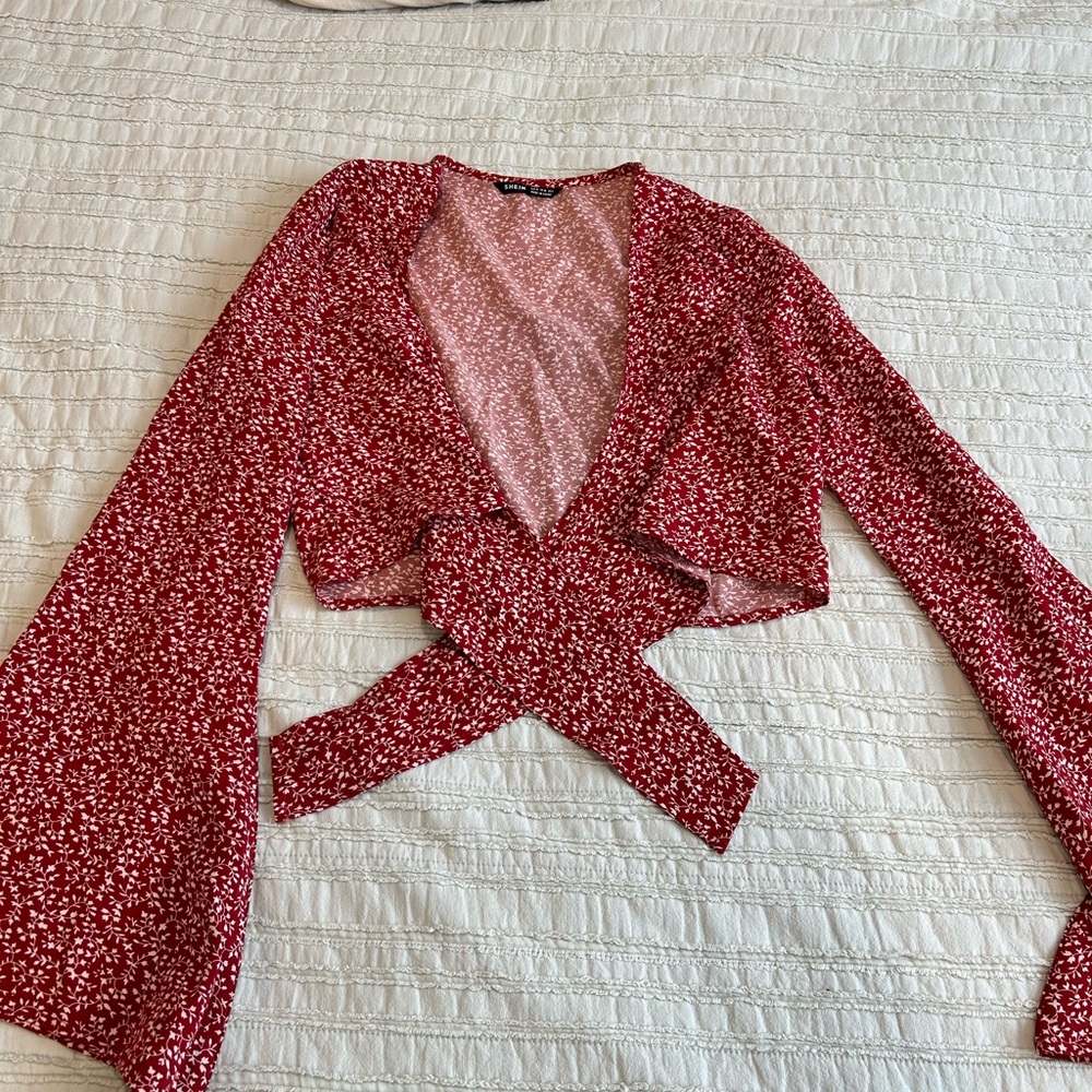 Red top that ties in front